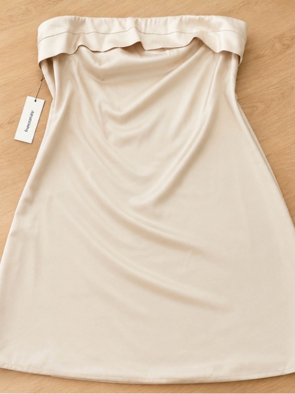 Strapless Light Gold Mini Dress